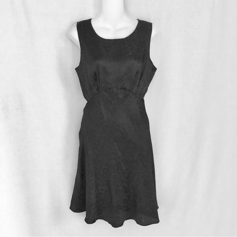 Vintage 90s Nostalgia Black Silky Rayon Short Slip Dress Size Small